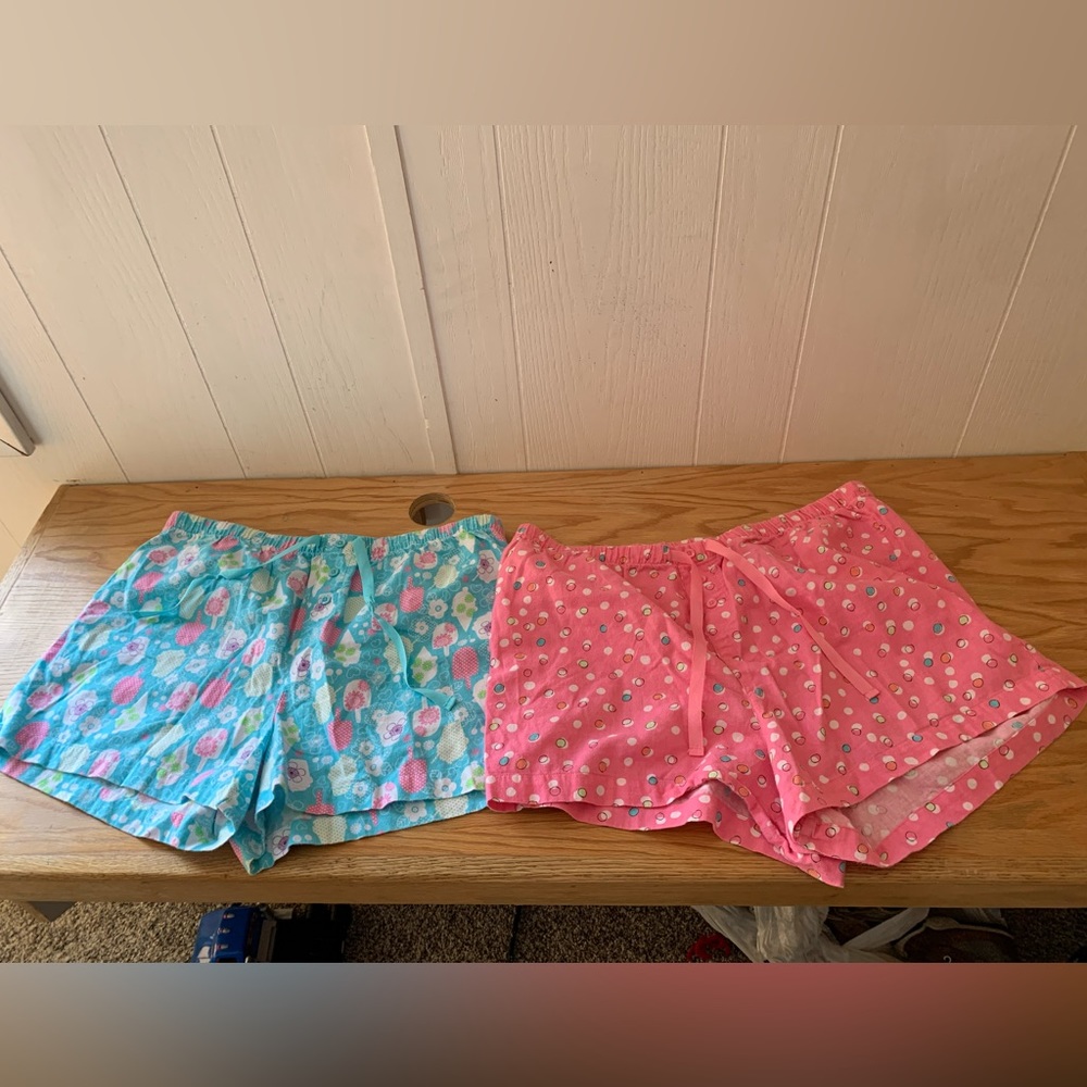 Bundle 2 pairs of Adonna PJ Shorts Pink & blue Large EUC